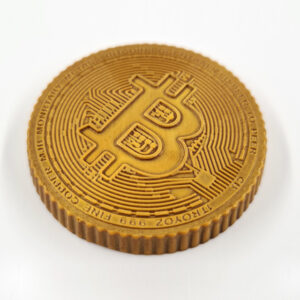 Bitcoin Chocolade munt detail